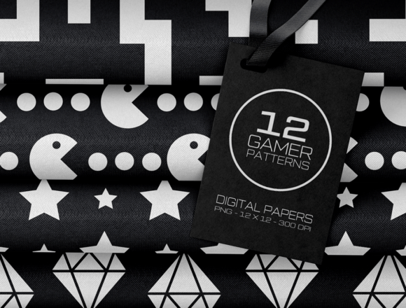 Black and White Gamer Digital Papers