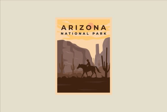 Cowboy on Horse Retro Poster Design