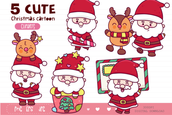 Cute Santa Claus Christmas Cartoon for Festive Projects