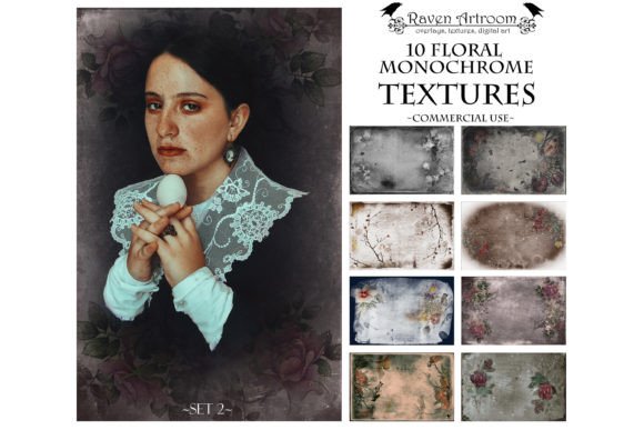 Enhancing Creativity with Floral Monochrome Textures and Overlays