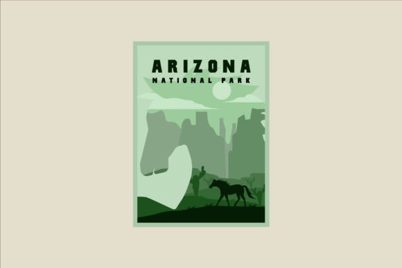 Horse Wildlife Poster Double Exposure: A Fusion of Nature and Art in Arizona National Parks