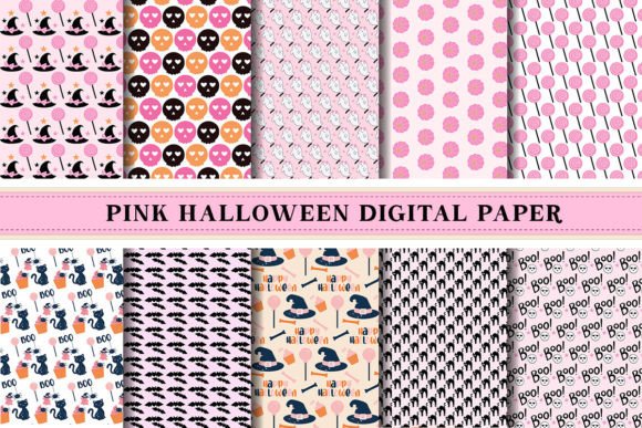 Pink Halloween Digital Papers Pattern: A Versatile Tool for Creative Projects