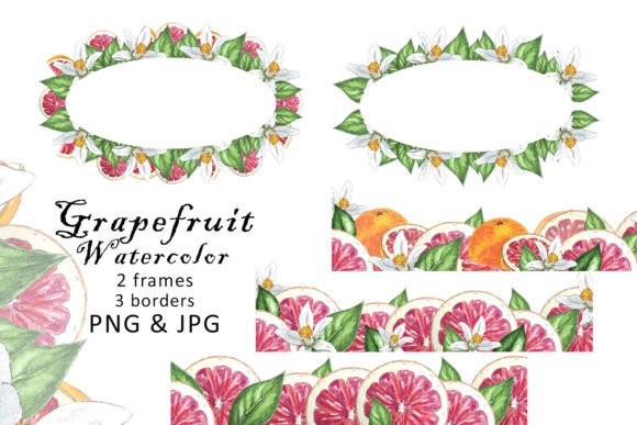 Watercolor Border Clipart Fruits Flowers: A Versatile Design Element for Modern Creations