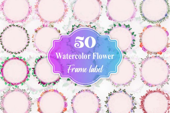 Watercolor Floral Frame Label