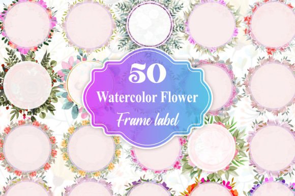 Watercolor Flower Frame Label: A Versatile Design Element for Creative Projects