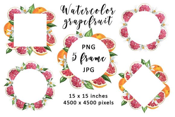Watercolor Frame Citrus Flowers Leaf PNG: A Versatile Design for Creative Projects