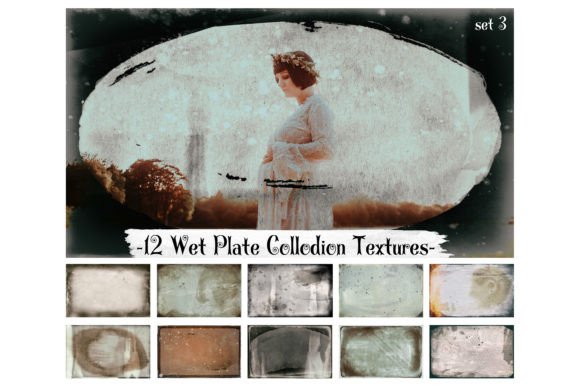 Wet Plate Collodion Textures, Overlays: Enhancing Art with Vintage Elegance