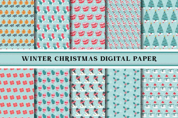 Winter Christmas Digital Paper Pattern: A Versatile Design Resource for Creative Projects